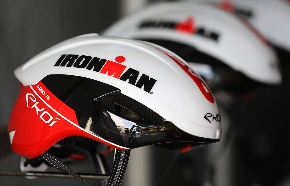 Ironman merchandise is on sale in the athlete village located at the Columbia Point Marina Park in Richland.