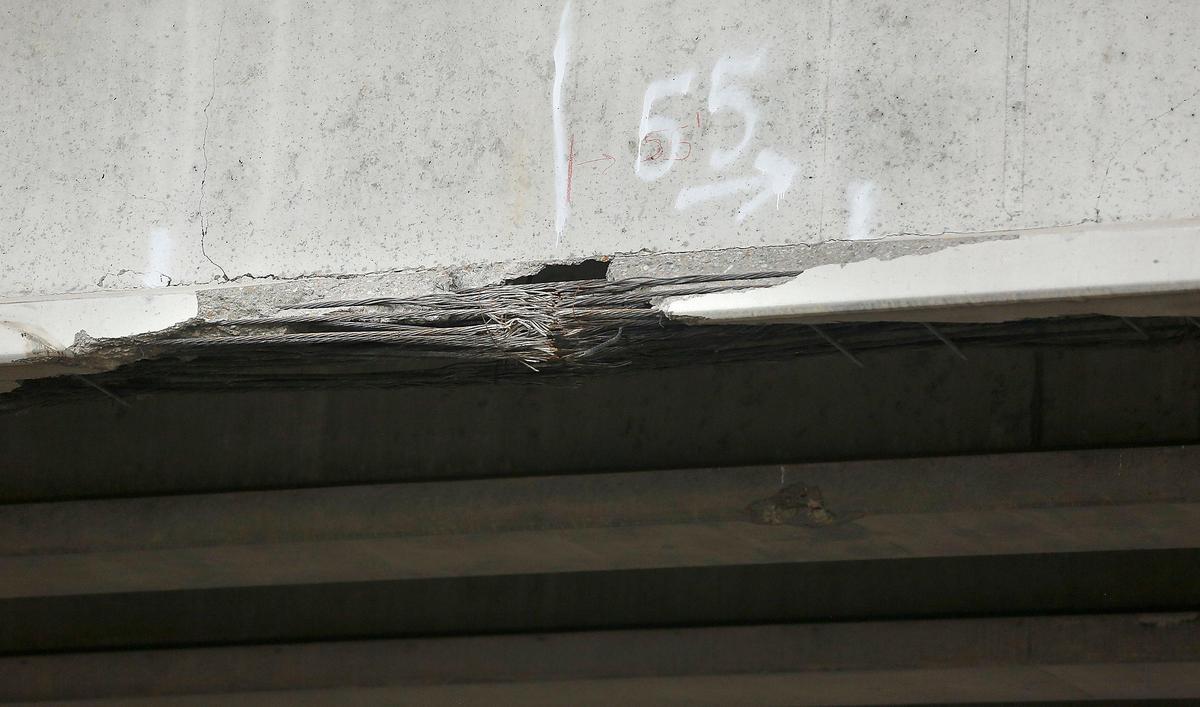 Gov. Jay Inslee declared an emergency Monday to free up at least $1.1 million in state money to repair the damaged girder for the Interstate 82 overpass at Locust Grove Road south of Kennewick. Steel reinforcing bars have been exposed after a semi truck with an oversize load hit the overpass on Dec. 16. Watch a video at: triciityherald.com/videos