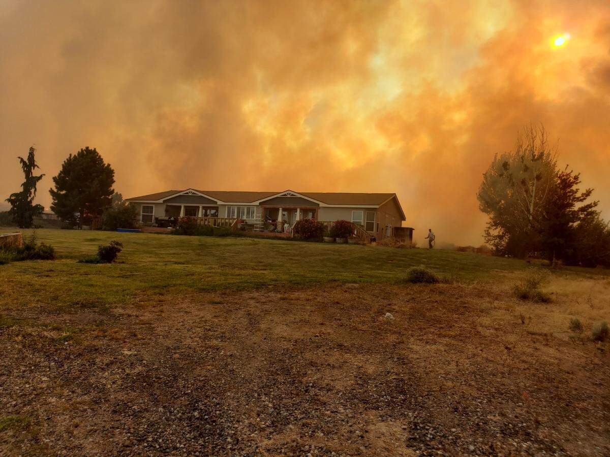 A fire burned nearly 200 acres of grass near Badger Canyon Road Friday afternoon.
