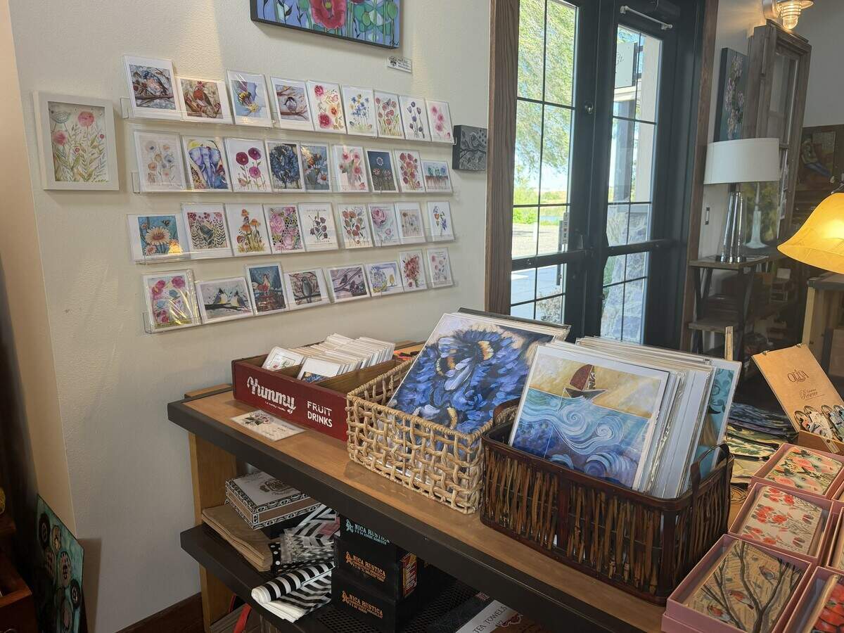 Dayton’s husband is the one that takes her art and turns it into the items she sells in her studio. These items range from coffee mugs and coasters to tote bags and mouse pads.