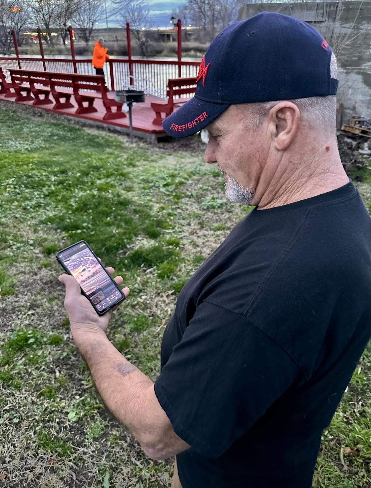 Tom Grogan who lives in the Beach RV Park on Abby Avenue in Benton City has closely monitored weather and flood warnings on his phone overnight as the Yakima River is expected to reach flood stage by the weekend. Grogan, whose home is about 20 feet from the bank of the river, said he will leave as soon as the river reaches 12 feet. In 2009, the river reached 15.55 feet, flooding the RV park.