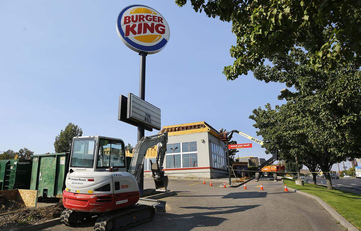 Construction crews have started on the renovation project of the Burger King fast food restaurant at 2703 S. Quillan St. in Kennewick.