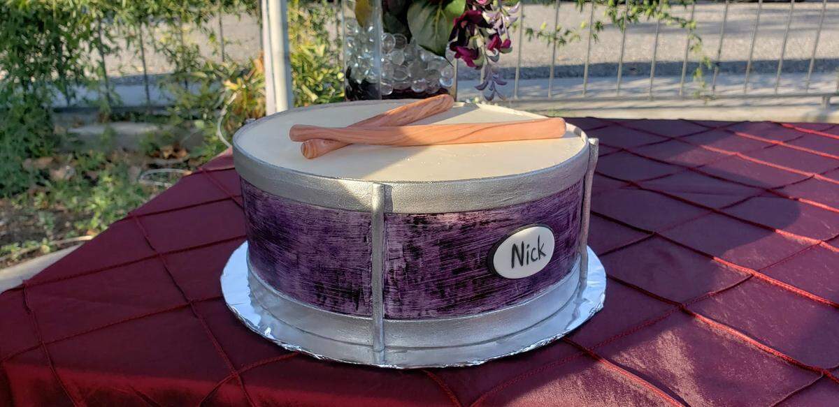 Custom drum themed cake from tsp BakeShop