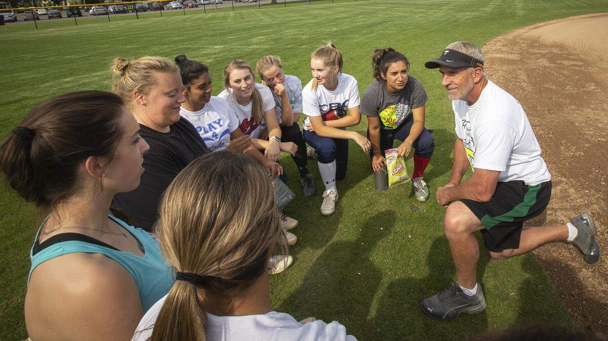Richland softball has a rich history of playing in the state tournament, though the Bombers have never won the big prize. Coach Casey Emery thinks this group, led by these nine seniors, could change that.