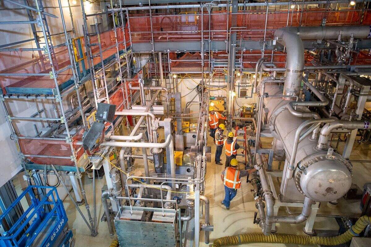 Construction has been completed on parts of the Hanford vitrification plant needed to treat low activity radioactive waste. Shown is the plant’s Effluent Management Facility.