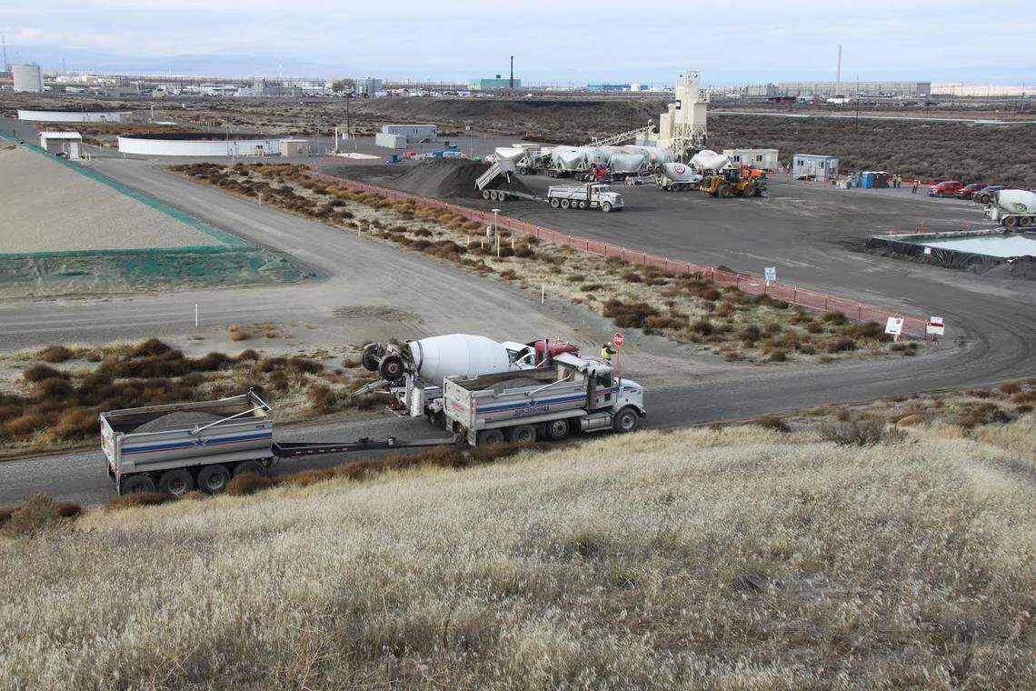 A batch plant in central Hanford prepared the 40,000 cubic yards of grout used to fill the second tunnel storing radioactive waste at the site’s PUREX plant. The tunnel was at risk of collapse.