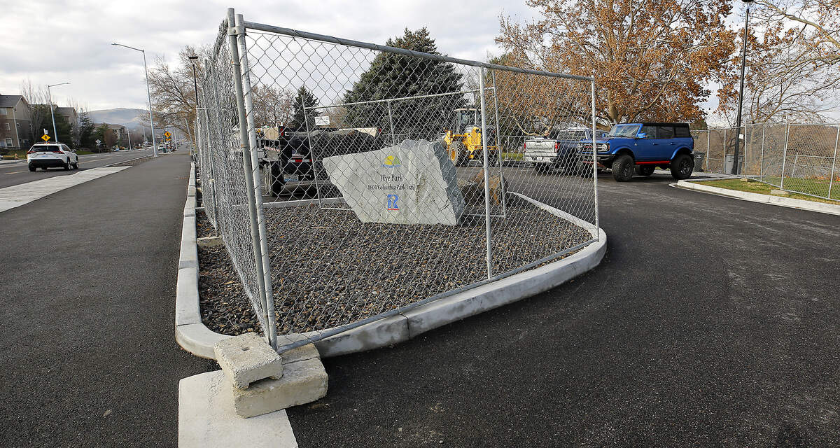 Temporary construction fencing has been installed at the Wye Park parking lot at 1604 Columbia Park Trail in Richland for the equipment staging area to tear out the 500-foot long causeway at Bateman Island.