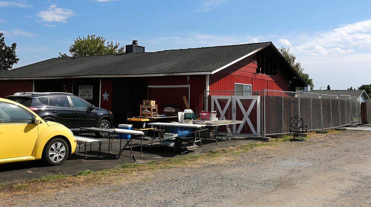 The backside and interior of a home at 721 43rd Way was heavily damaged by two-alarm fire Sunday morning in Pasco.
