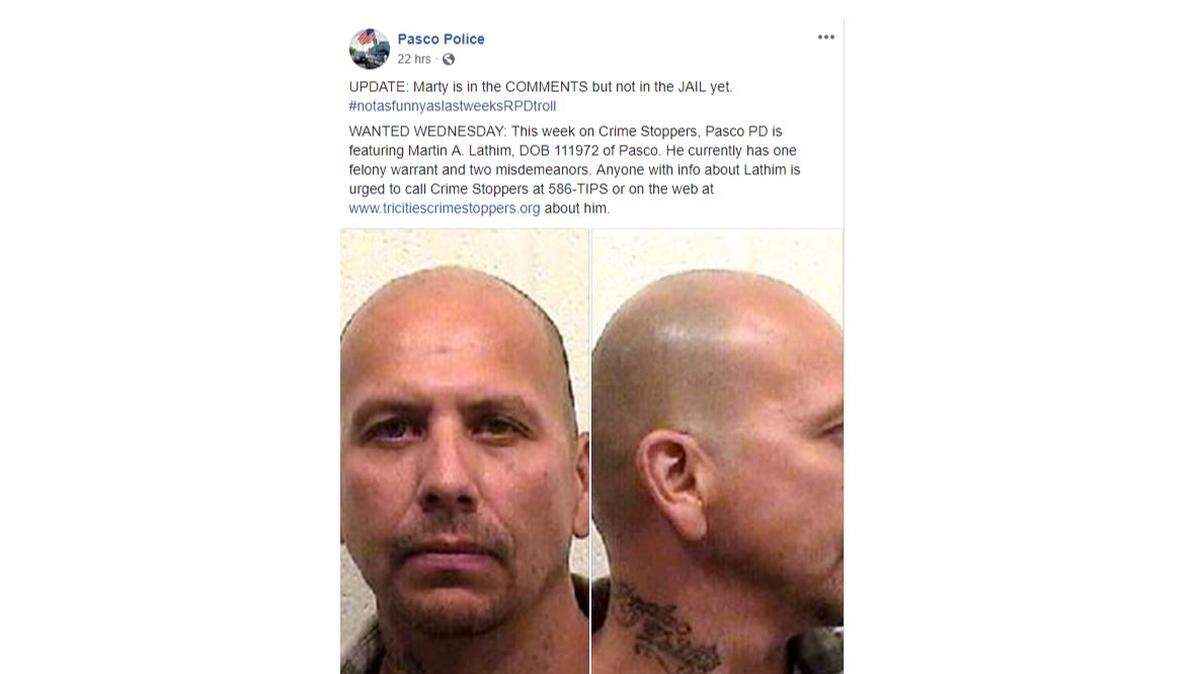 Martin Lathim is wanted by police for skipping out on a child support hearing, but he couldn’t resist an angry retort at police after his picture was featured on Wanted Wednesday.