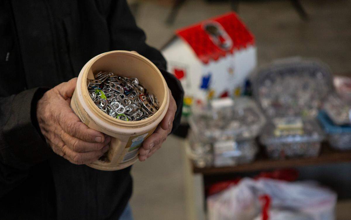 Charles “Charlie” Hoffarth, 71, of Richland, donates approximately 150 pounds worth of pop tabs from aluminum soda cans to the Ronald McDonald house in Spokane.