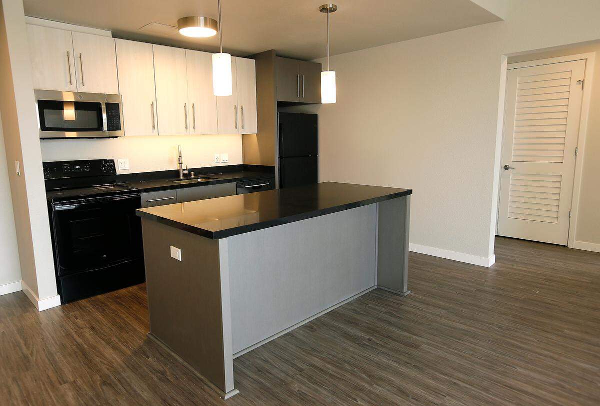 Open kitchen areas are featured in the 102 upscale units of the new $20 million Park Place Apartments complex in Richland.