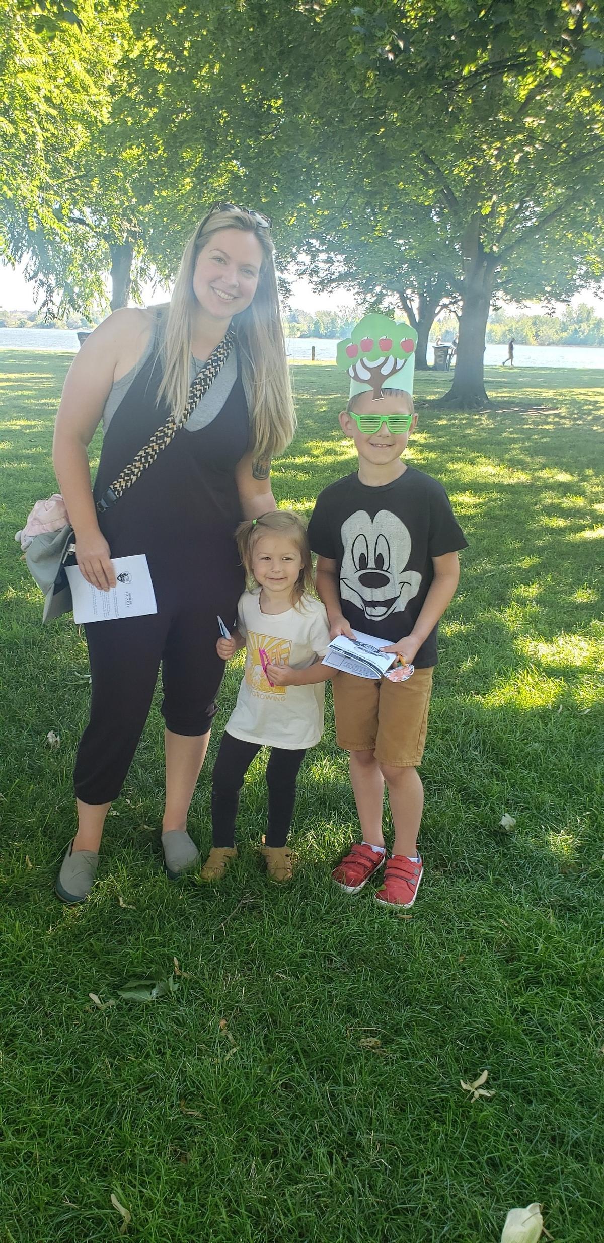 Hannah, Willow and Sawyer Popovich at the first of three Junior Ranger Park Explorer event