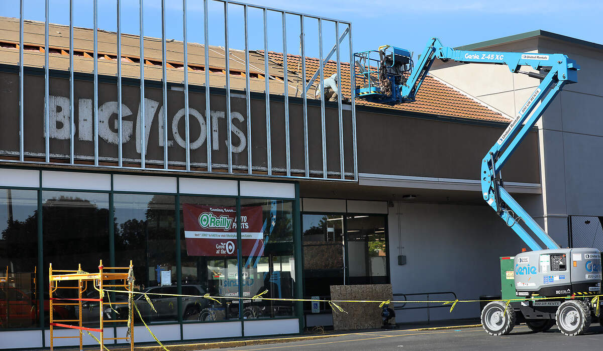 The former Big Lots store on Kennewick Avenue in the Kennewick Plaza shopping center in Central Kennewick is being converted into an O’Reilly Auto Parts Store.