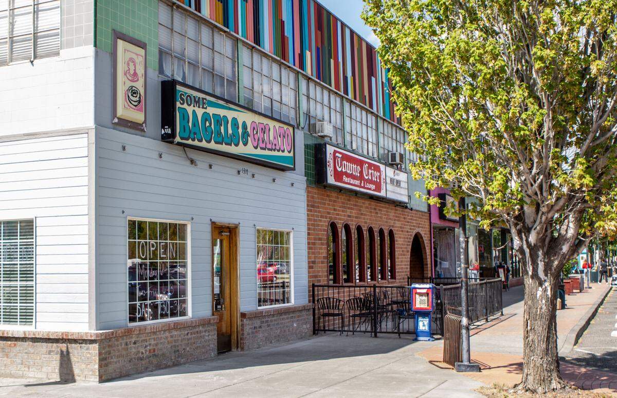 Some Bagels and Towne Crier in the Uptown Shopping Center in Richland are two of the businesses accused of violating the Americans with Disabilities Act.