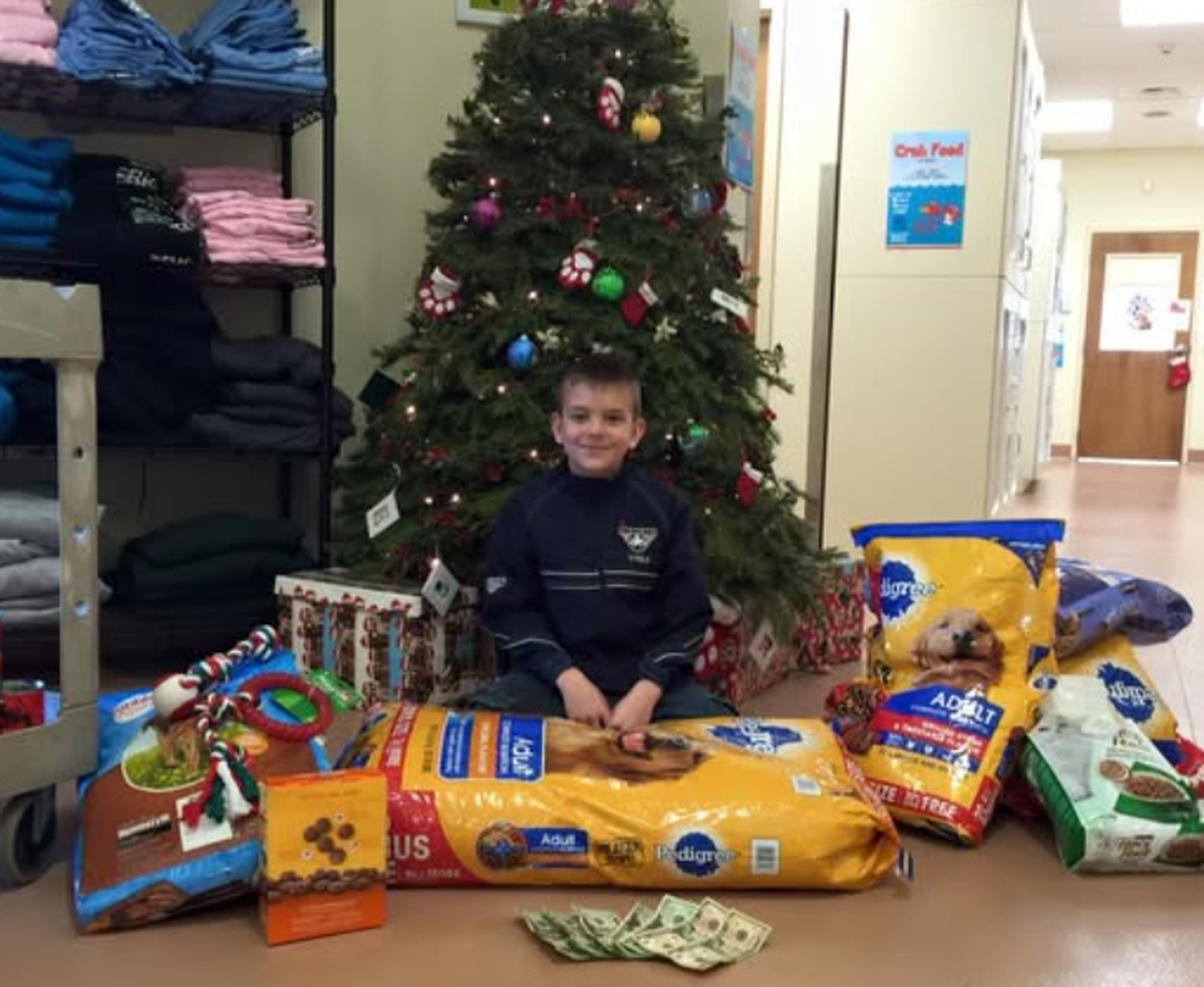 Payton Steele, shown here when he was 10, asked party guests celebrating his Dec. 23 birthdays to bring a donation for the Benton-Franklin Humane Society rather than presents for him. 