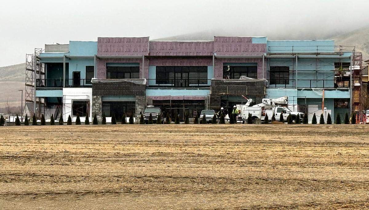 The first of three phases of a the Badger Heights Plaza commercial development in the Badger Mountain South area is under construction at 5069 Ava Way in Richland near Country Mercantile.