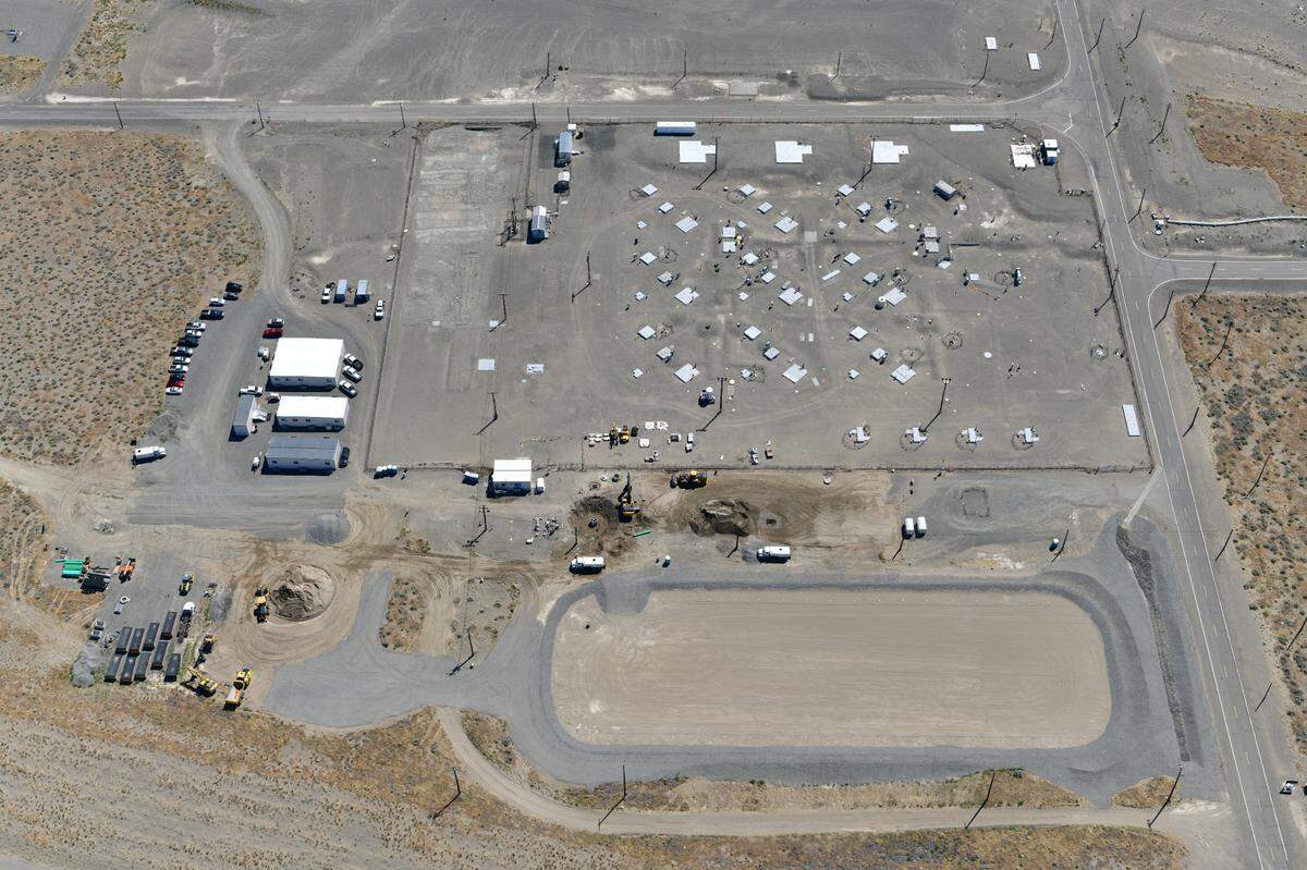 U Tank Farm at Hanford has an already completed basin to collect rainwater and snow melt that runs off an asphalt surface barrier that Fowler General Construction will build this year.