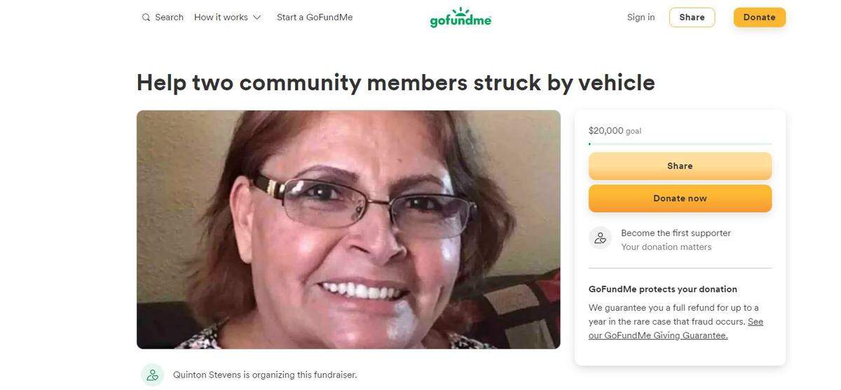 A GoFundMe had been organized to help the family of Maria Larios Torres killed while crossing the street.