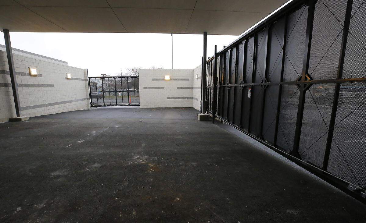 Screen gates allow ambulances and police vehicle to securely admit individuals to Columbia Valley Recovery Center in downtown Kennewick. 