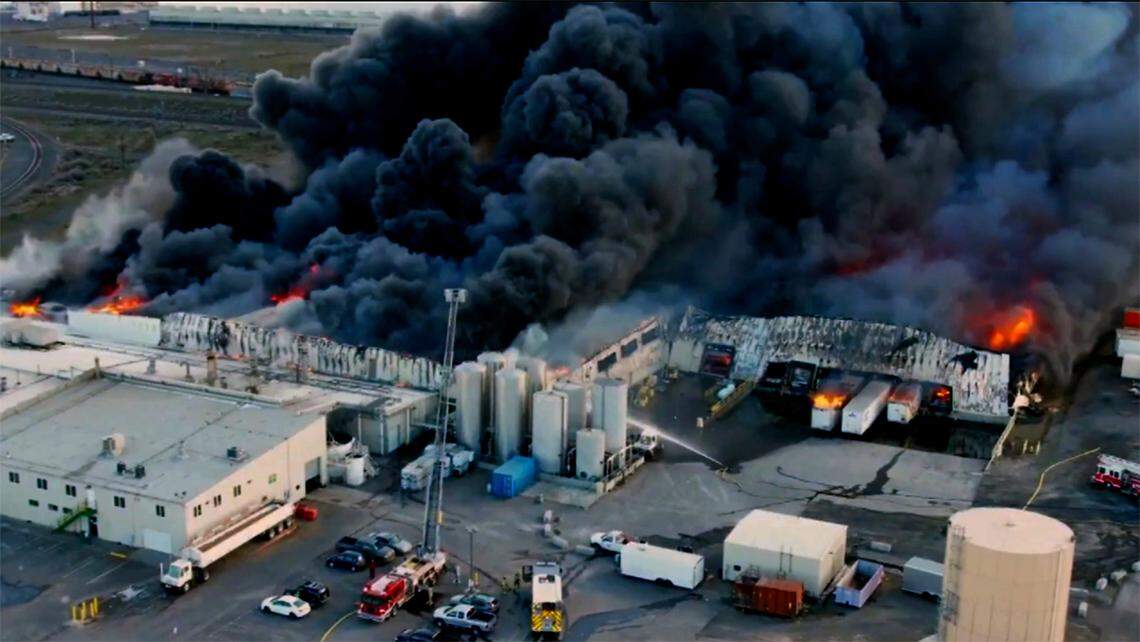 A boiler explosion at Shearer’s Foods plant south of Hermiston sparked a dramatic fire in Febraury.