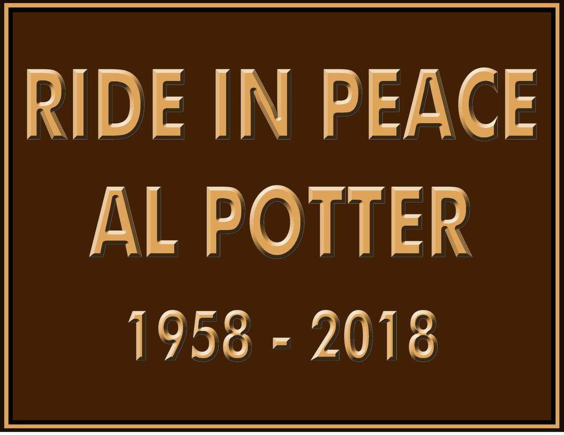 A mock up of the plaque that’s being dedicated Dec. 15 to Al Potter.