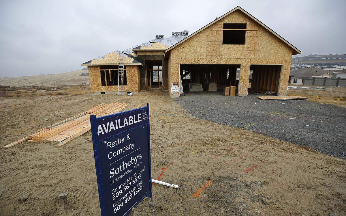 This partially built home is available for purchase at 7298 S. Belfair St. in the Southridge area of Kennewick. The house in the Apple Valley housing development by Landmark Homes. 