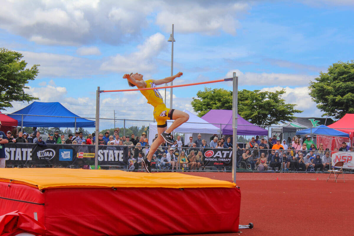 Hanford’s Connor Woodward, bothered much of the spring with a hip pointer, came through in the high jump with a second-place finish leap of 6-4.