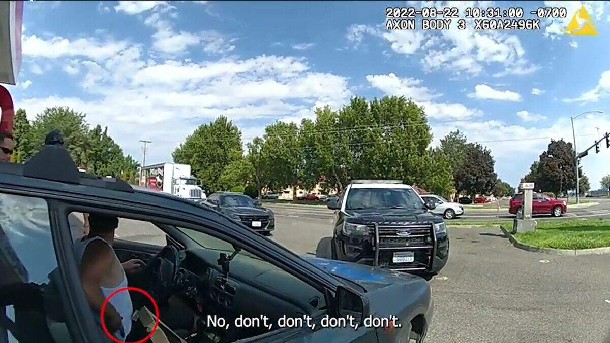 A Benton County sheriff’s deputy spotted a gun tucked into the back of James Dean West’s shorts on Aug. 22, according to a video released by the Kennewick police and Benton County Sheriff’s Office.