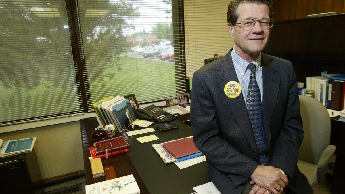 Paul W. Rosier, 76, was sentenced to 10 years in federal prison for trying to have sex with two teen girls at a Richland hotel. Rosier, pictured here in 2005, was the Kennewick School District Superintendent for 12 years.