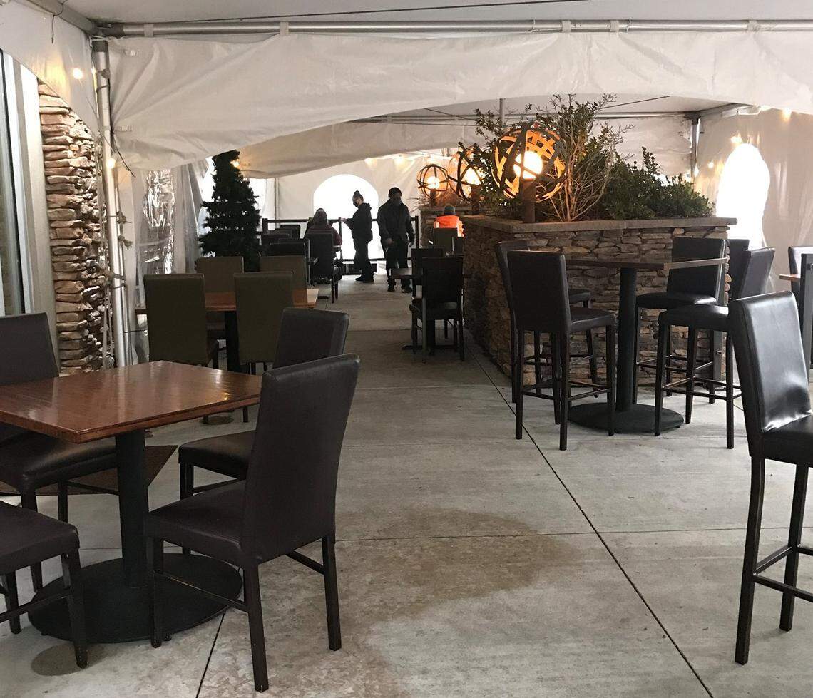 Twigs Bistro and Martini Bar at Columbia Center mall in Kennewick now has a heated tent for diners.