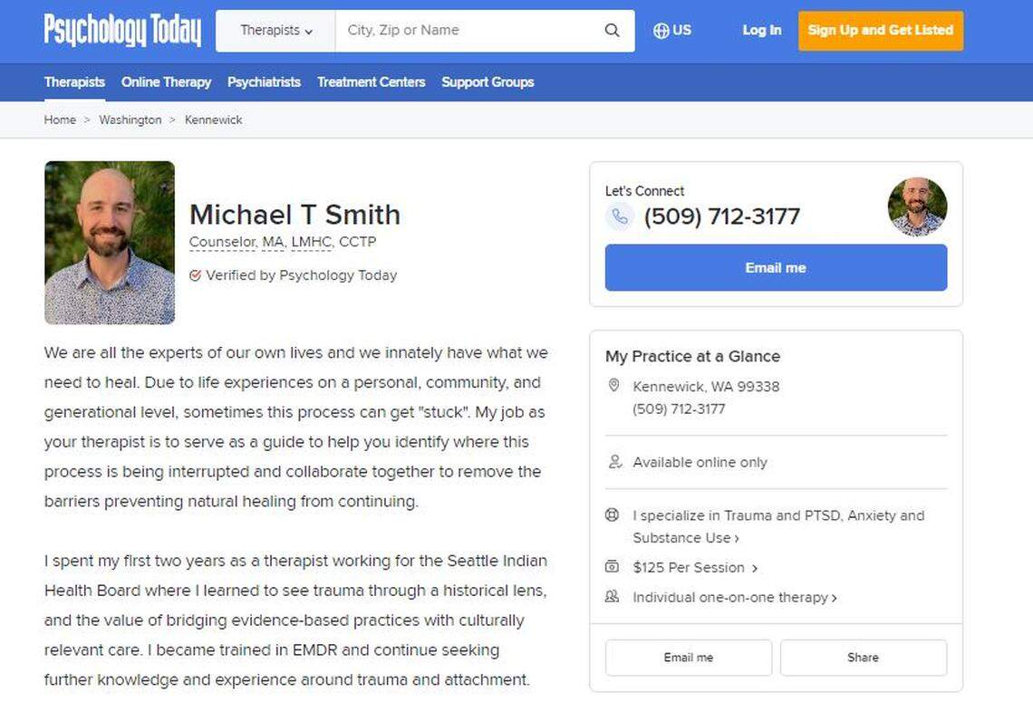 Michael Smith’s profile on the Psychology Today website.
