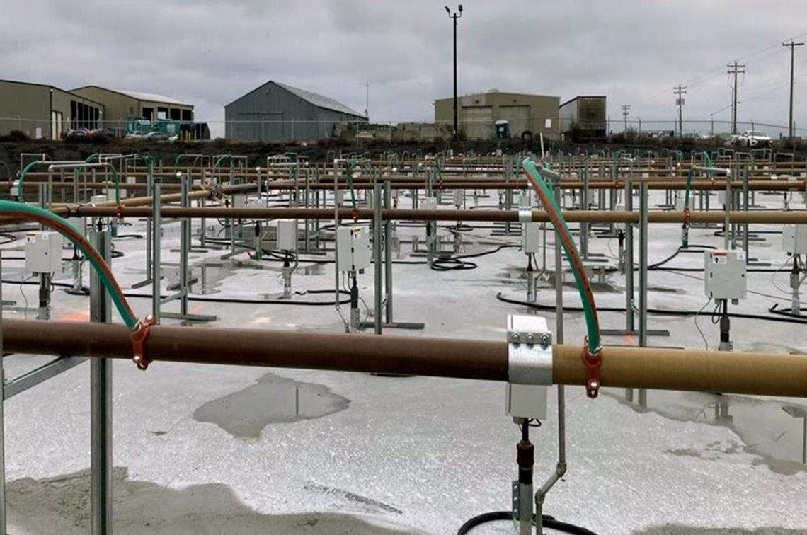 The thermal treatment system for soil contamination in Zone A of the Pasco Sanitary Landfill.