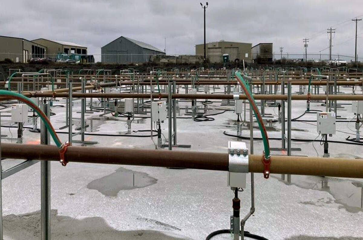 The thermal treatment system for soil contamination in Zone A of the Pasco Sanitary Landfill.