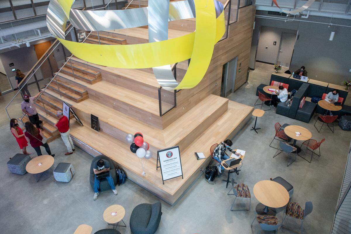 Washington State University Tri-Cities officials and members of the public tour the Richland campus’ $30 million academic building when it opened in 2021.