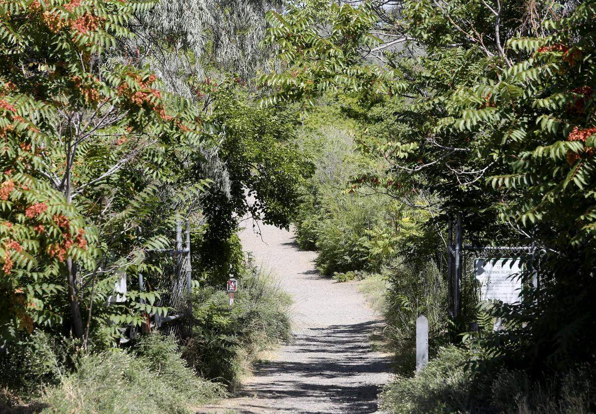 The Bateman Island causeway gives pedestrian access to the island from Columbia Park Trail in Richland.