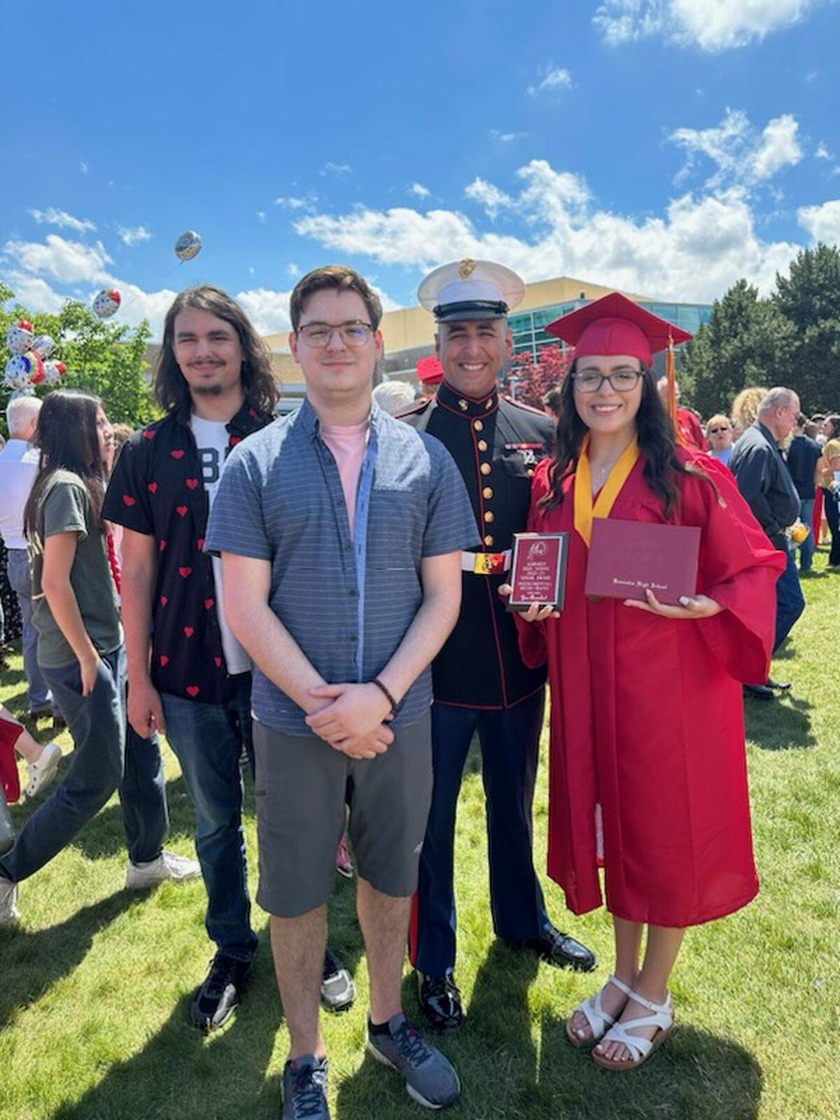 The Arambul siblings pose for a photo at Zoe’s June 10, 2023, graduation in Kennewick, WA. From left, Connor, Parker, Donovan and Zoe.