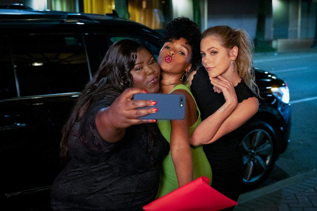 Gabourey Sidibe (left), Janelle Monae (center) and Lily Cowles (right) in “Antebellum.”