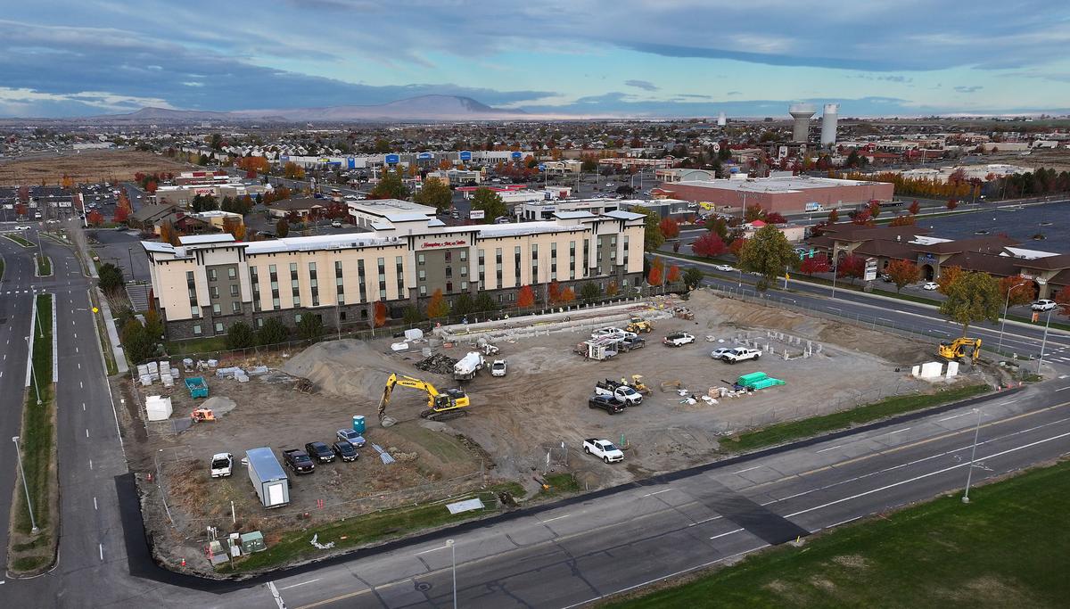 Chervenell Construction is building a Surf Thru Express car wash near Pasco’s HAPO Center.