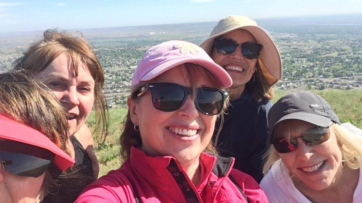 This group of girlfriends love to hike and occasionally they coerce Lucy Luginbill to go with the promise of Starbucks coffee at the end.