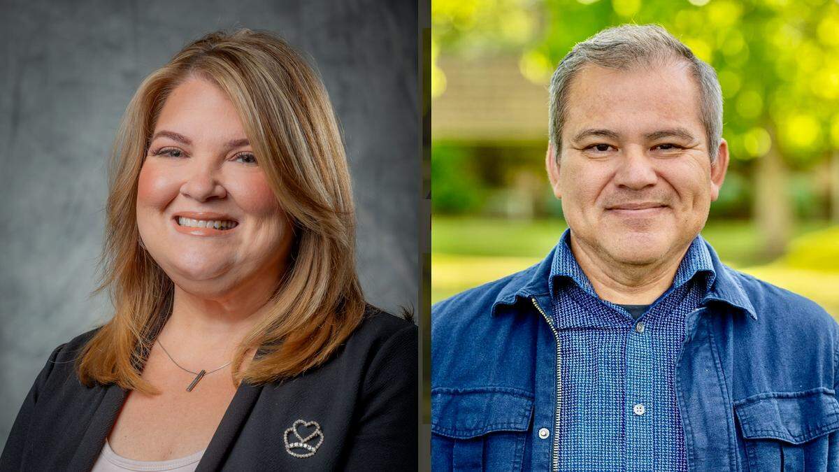 Incumbent Pasco Councilwoman Melissa Blasdel and candidate Calixto Hernandez.