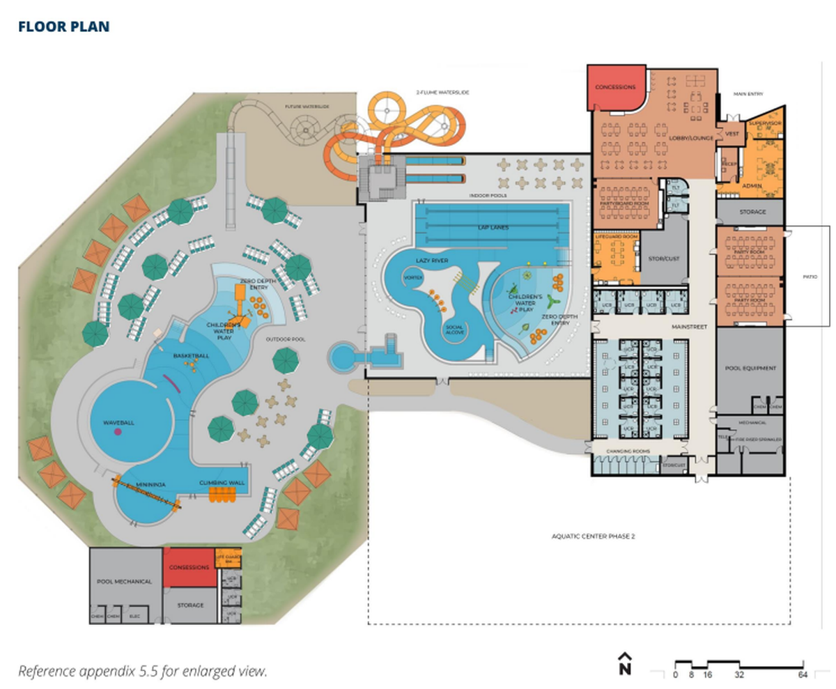 This layout of the future Pasco Aquatic Center offers a look at the amenities tentatively planned for the publicly funded facility.