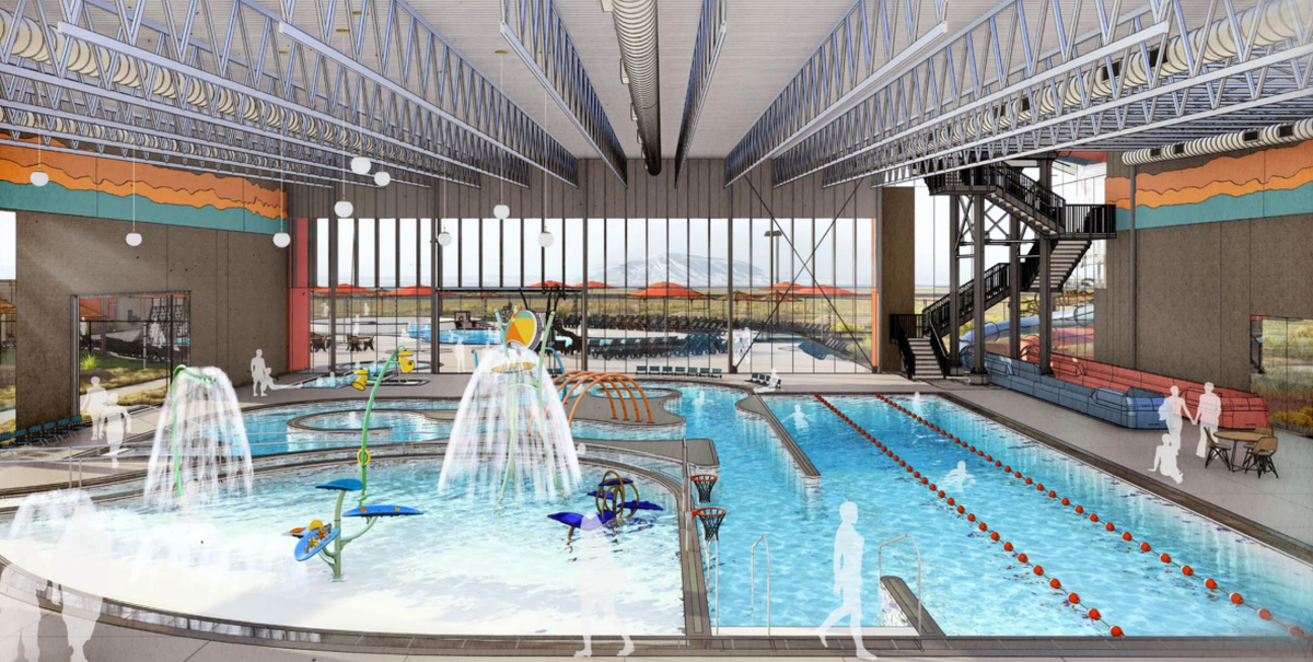 A rendering from NAC Architecture offers a closer look at some of the pools tentatively planned for the future Pasco Aquatic Center.