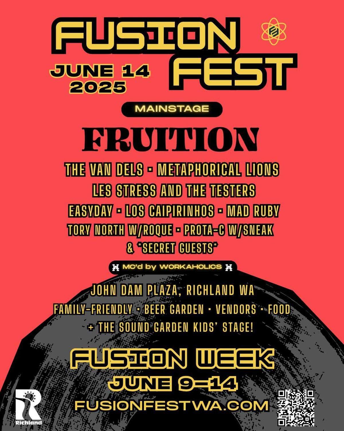 The tentative lineup provided by Emerald Spark Events for Fusion Fest 2025 features local and regional artists supporting headliner Fruition.