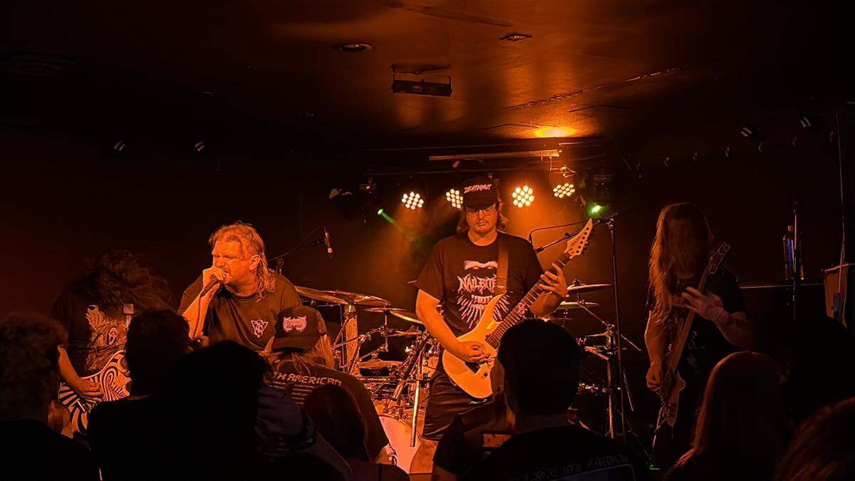 Tri-Cities hardcore band DEATHNUT on stage at Ray’s Golden Lion July 1. They’re the headliners at the Ray’s stage at Battle Vest Fest 2025.