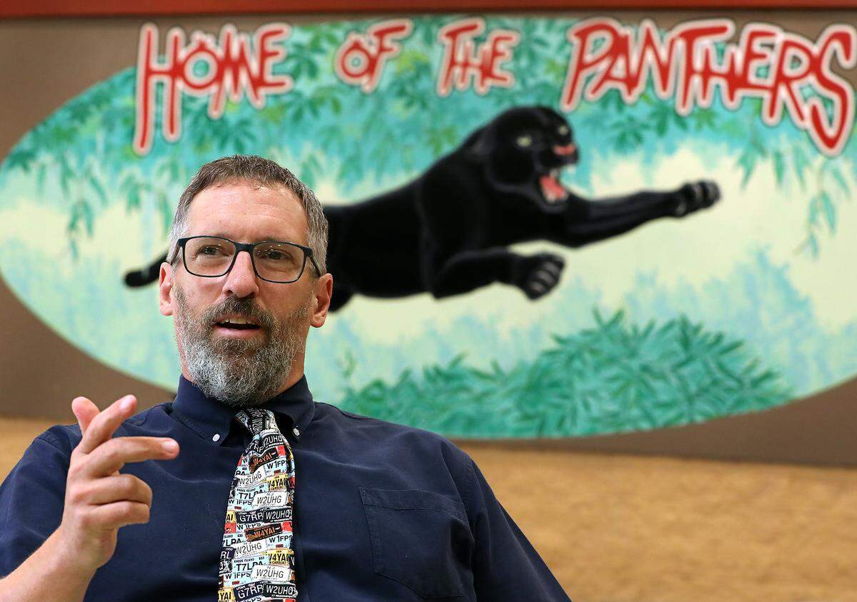 Princicpal Chris Davis discusses how students staff and parents are adapting to the new four-day school schedule the River View High School in Finley school adopted this year.
