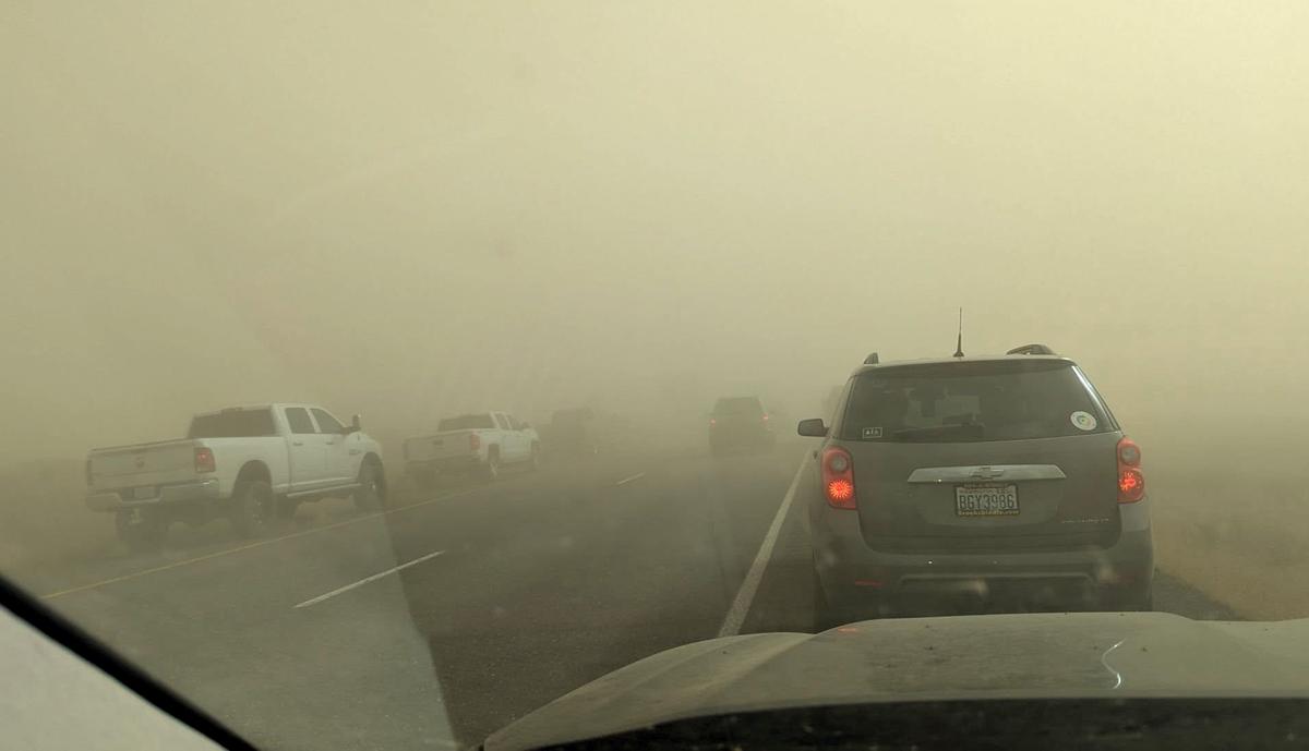 John Riggs took a picture of a dust storm near Connell that killed one driver and left several people stranded on Highway 395 on May 31.