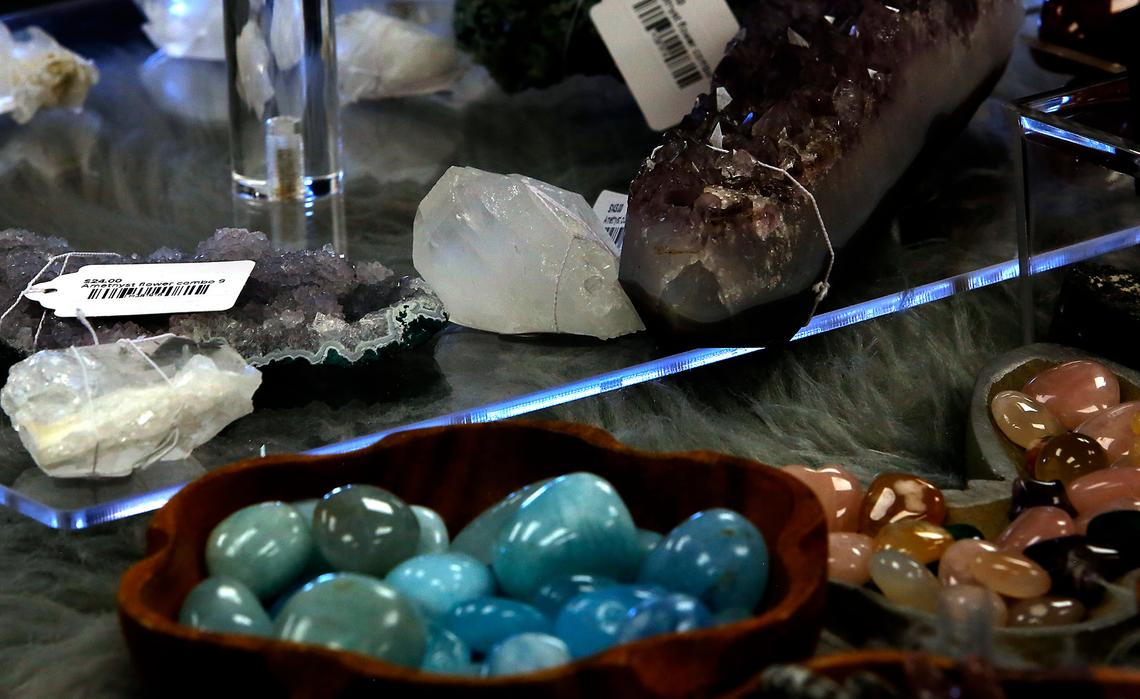 A variety of crystals and polished stones
