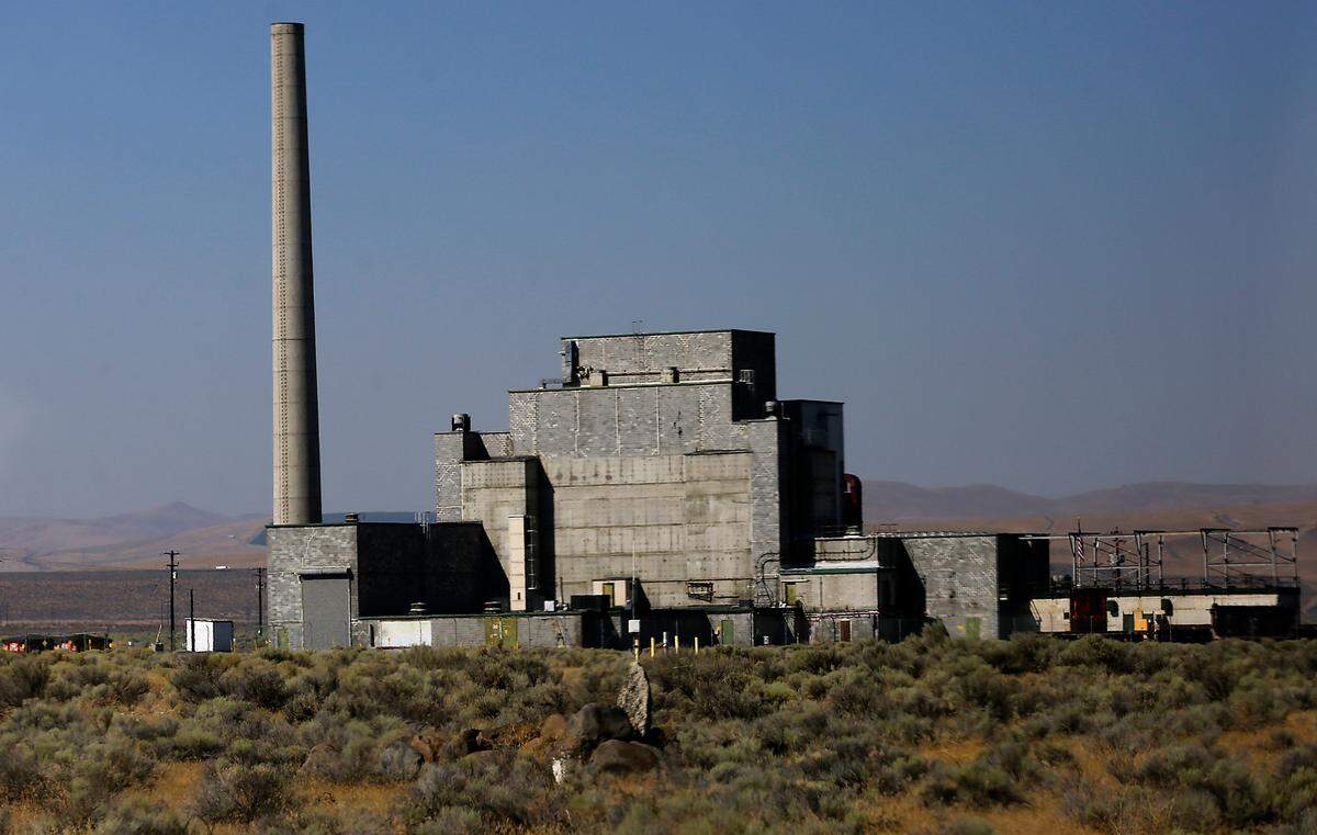 Historic B Reactor building on the Hanford Nuclear Site near Richland, WA in August, 2022