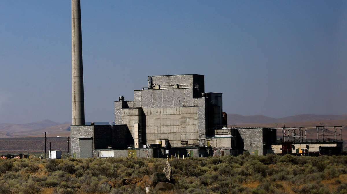 Historic B Reactor building on the Hanford Nuclear Site near Richland, WA in August, 2022