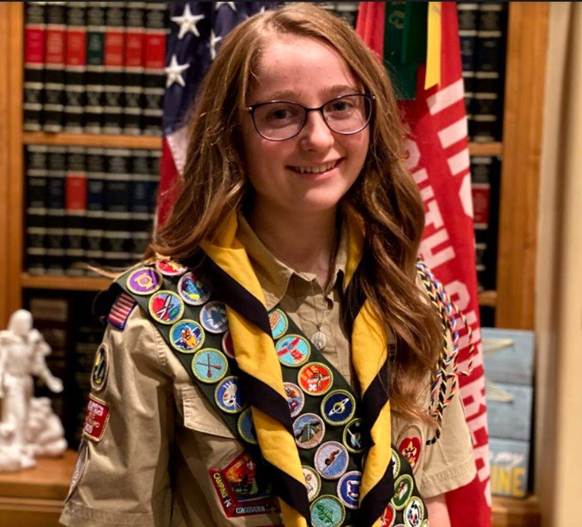 Celeste Blair, a freshman at Three Rivers Homelink in Richland, was honored in the first-ever class of female Boy Scouts to earn an Eagle Badge - the organization’s highest honor.